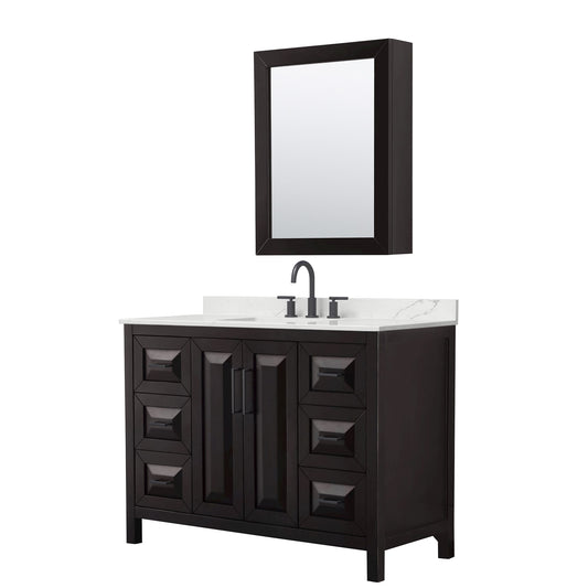 Daria Bathroom Vanity with Countertop 48 inch Single Sink 3-hole Faucet Setup