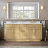 Custom image for Rift Oak with Brushed Gold Trim / Giotto Quartz / No Mirror