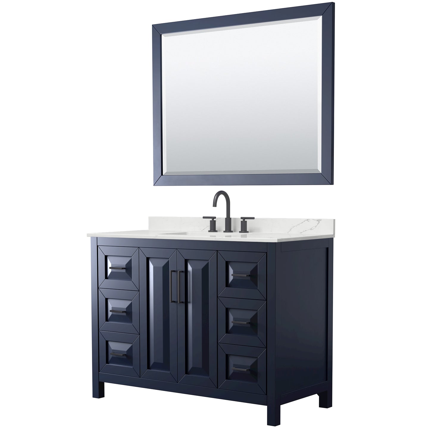 Daria Bathroom Vanity with Countertop 48 inch Single Sink 3-hole Faucet Setup