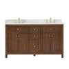 Custom image for Dark Walnut with Brushed Gold Trim / Giotto Quartz / No Mirror