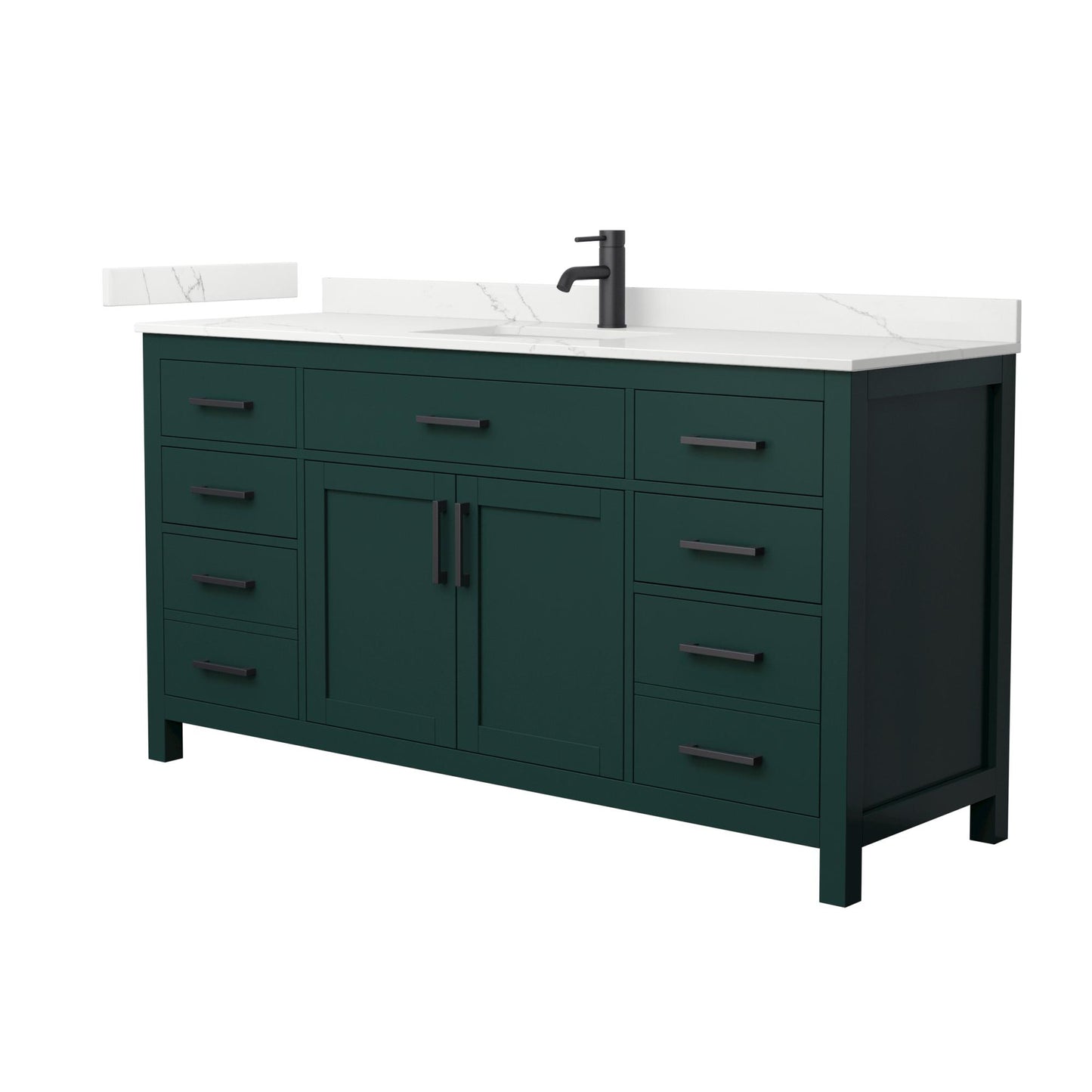 Beckett Bathroom Vanity with Countertop 66 inch Single Sink Single hole Faucet Setup