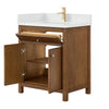 Custom image for Toasted Walnut with Satin Bronze Trim / White Quartz / No Mirror