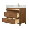Custom image for Toasted Walnut with Satin Bronze Trim / White Quartz / No Mirror