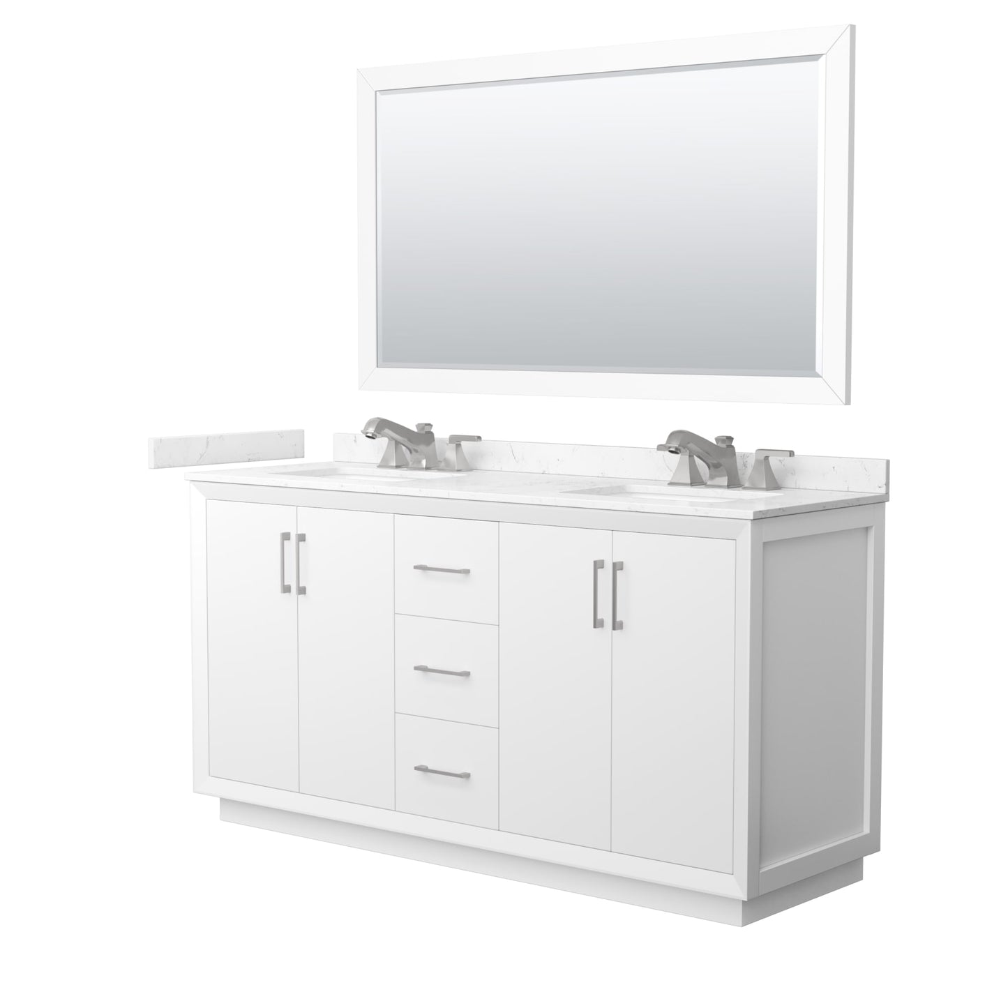 Strada Bathroom Vanity with Countertop 66 inch Double Sink 3-hole Faucet Setup