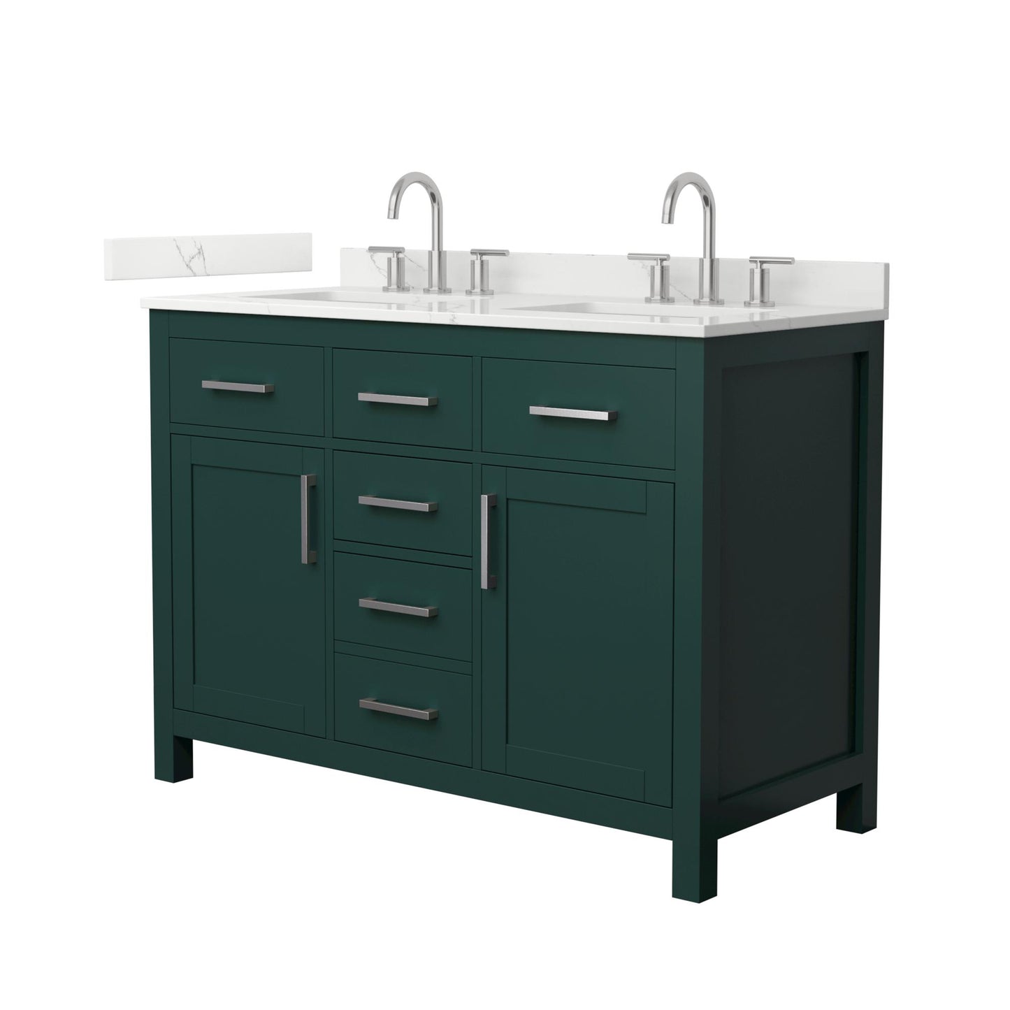 Beckett Bathroom Vanity with Countertop 48 inch Double Sink 3-hole Faucet Setup