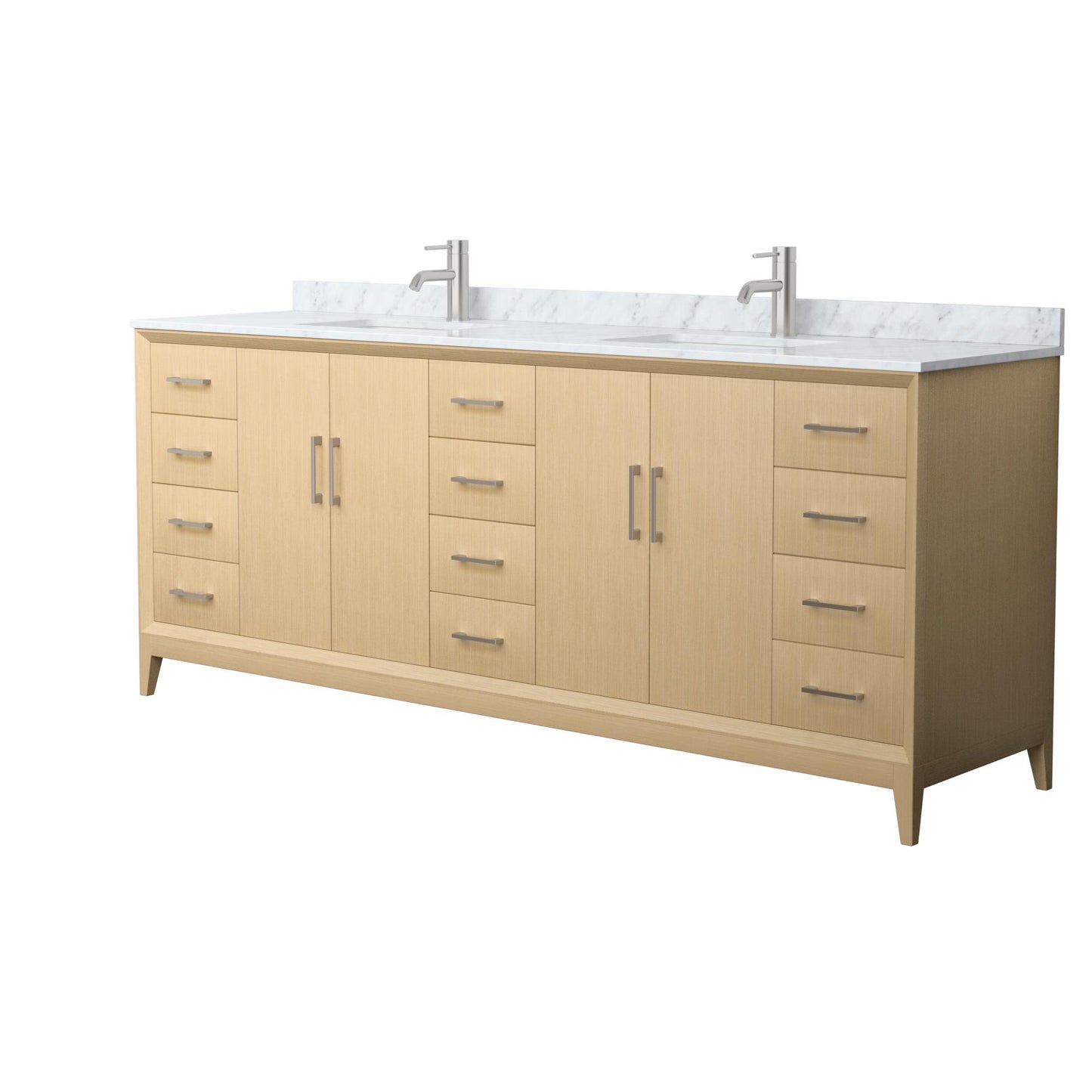 Janna Bathroom Vanity with Countertop 84 inch Double Sink Single hole Faucet Setup