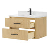 Custom image for Scandinavian Oak with Matte Black Trim / Giotto Quartz / No Mirror