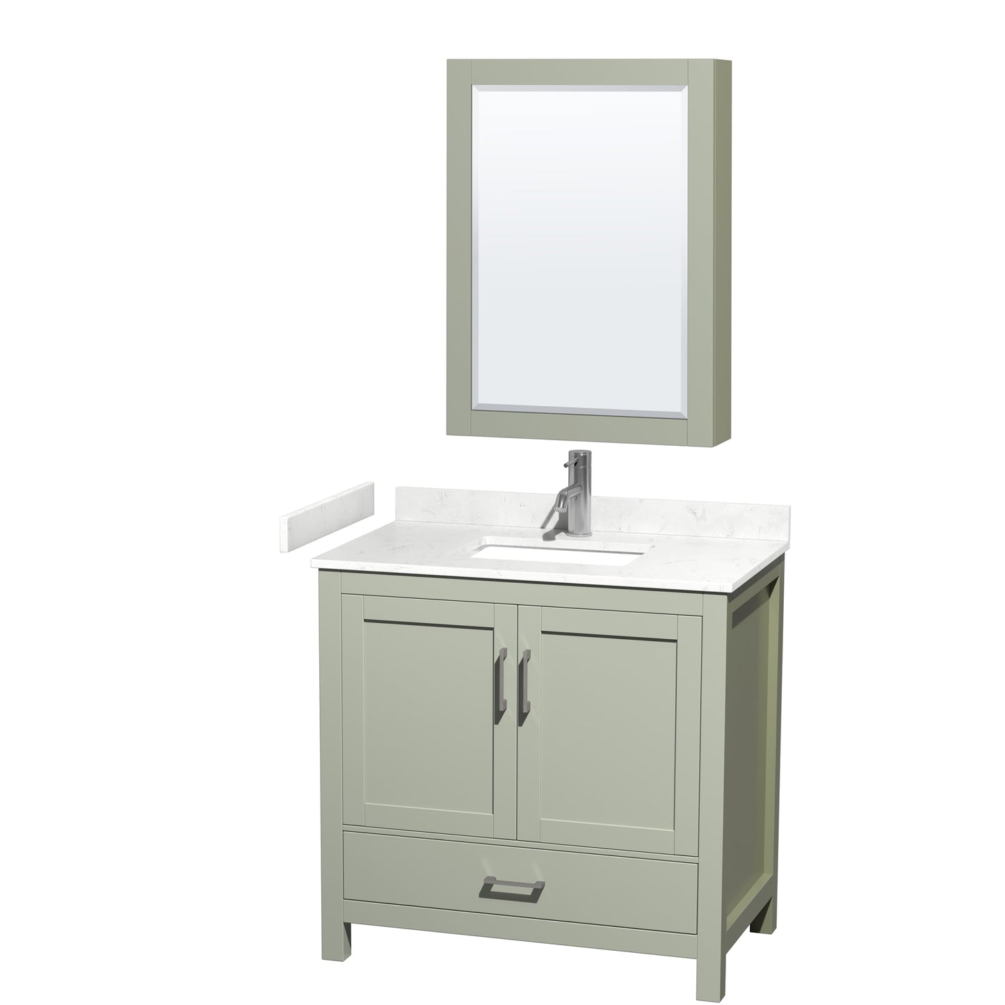 Sheffield Bathroom Vanity with Countertop 36 inch Single Sink Single hole Faucet Setup