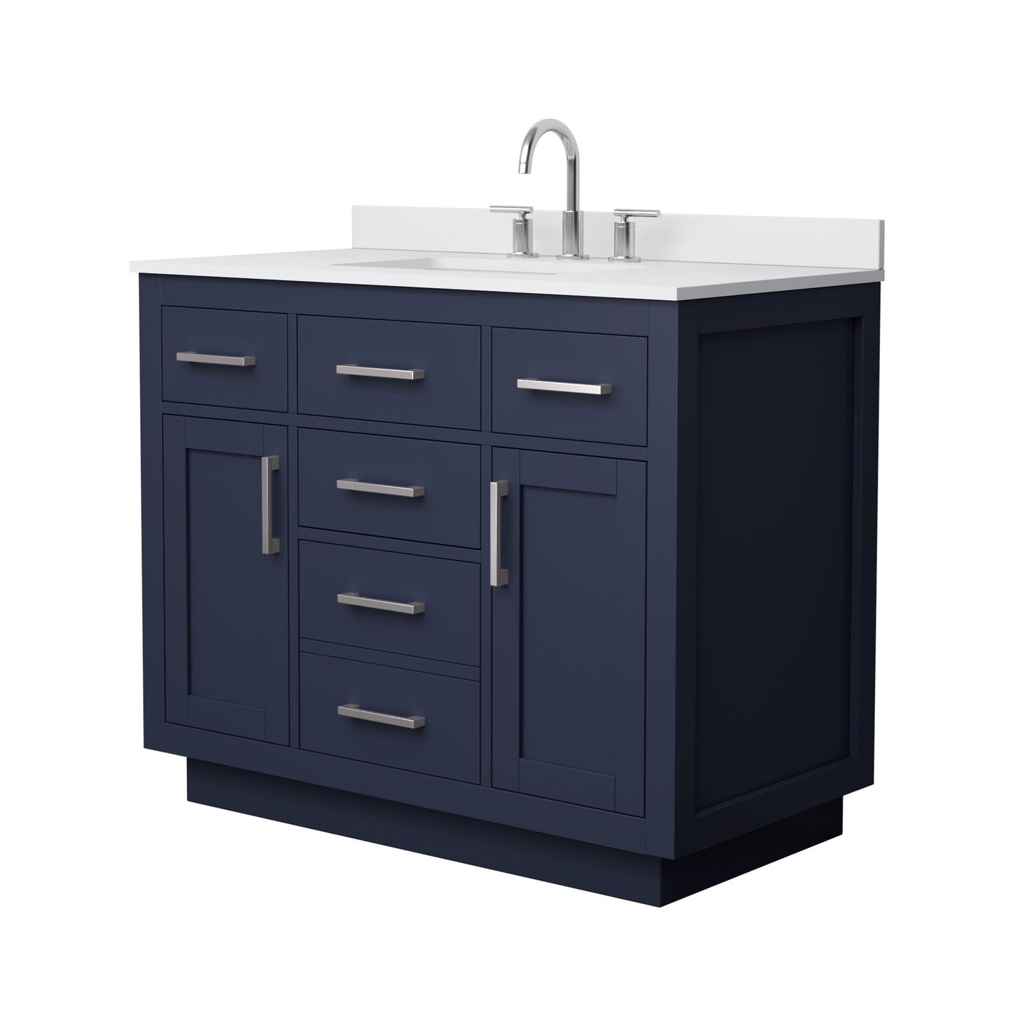 Beckett TK Bathroom Vanity with Countertop 42 inch Single Sink 3-hole Faucet Setup