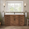 Custom image for Dark Oak with Matte Black Trim / White Cultured Marble / No Mirror