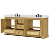 Custom image for Honey Oak with Matte Black Trim / White Quartz / No Mirror
