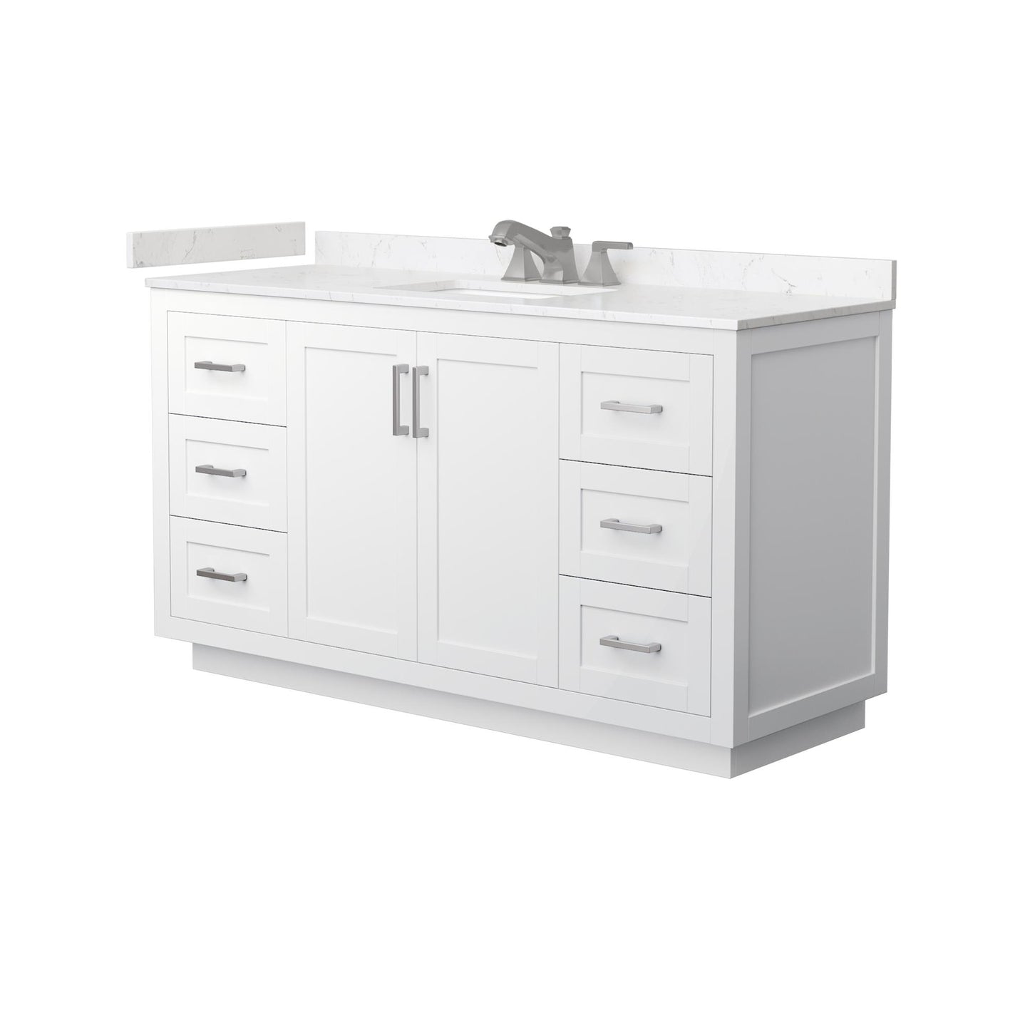 Miranda Bathroom Vanity with Countertop 60 inch Single Sink 3-hole Faucet Setup