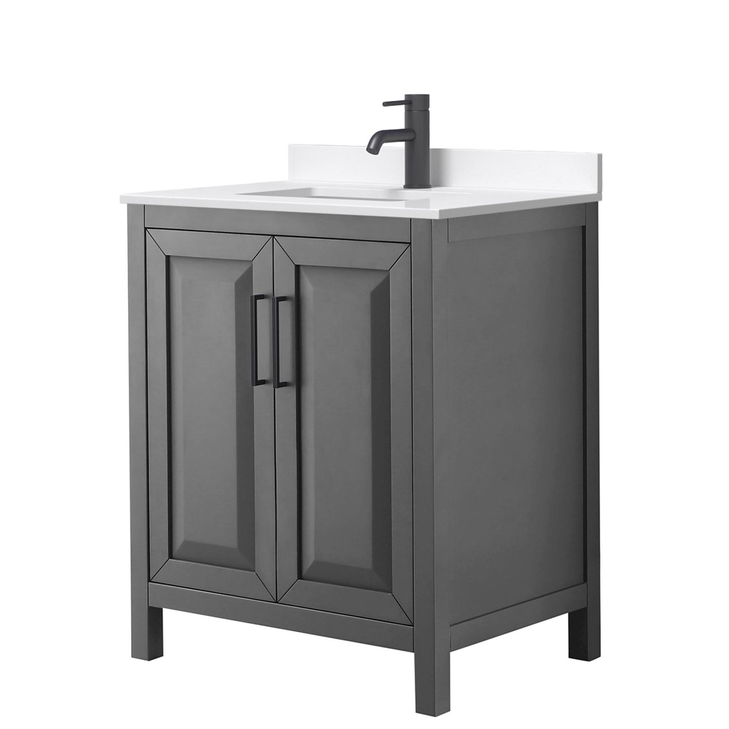 Daria Bathroom Vanity with Countertop 30 inch Single Sink Single hole Faucet Setup