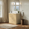Custom image for Scandinavian Oak with Brushed Nickel Trim / White Quartz / No Mirror