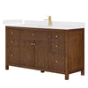 Custom image for Dark Walnut with Brushed Gold Trim / White Quartz / No Mirror