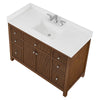 Custom image for Dark Walnut with Brushed Nickel Trim / White Quartz / No Mirror