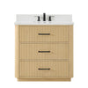 Custom image for Scandinavian Oak with Matte Black Trim / White Quartz / No Mirror