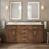 Custom image for Dark Oak with Brushed Gold Trim / Carrara Cultured Marble / No Mirror