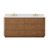 Custom image for Toasted Walnut with Satin Bronze Trim / White Quartz / No Mirror