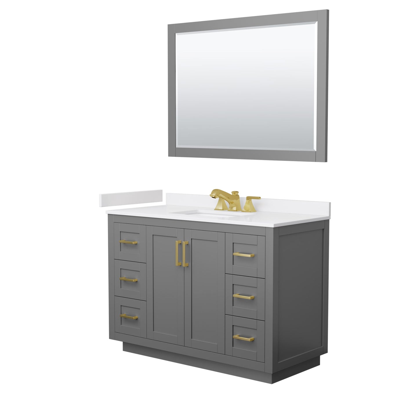 Miranda Bathroom Vanity with Countertop 48 inch Single Sink 3-hole Faucet Setup