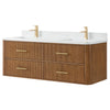 Custom image for Toasted Walnut with Satin Bronze Trim / White Quartz / No Mirror