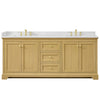 Custom image for Honey Oak with Brushed Gold Trim / Giotto Quartz / No Mirror
