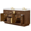 Custom image for Dark Oak with Brushed Gold Trim / Carrara Cultured Marble / No Mirror