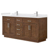 Custom image for Dark Oak with Brushed Nickel Trim / White Quartz / No Mirror