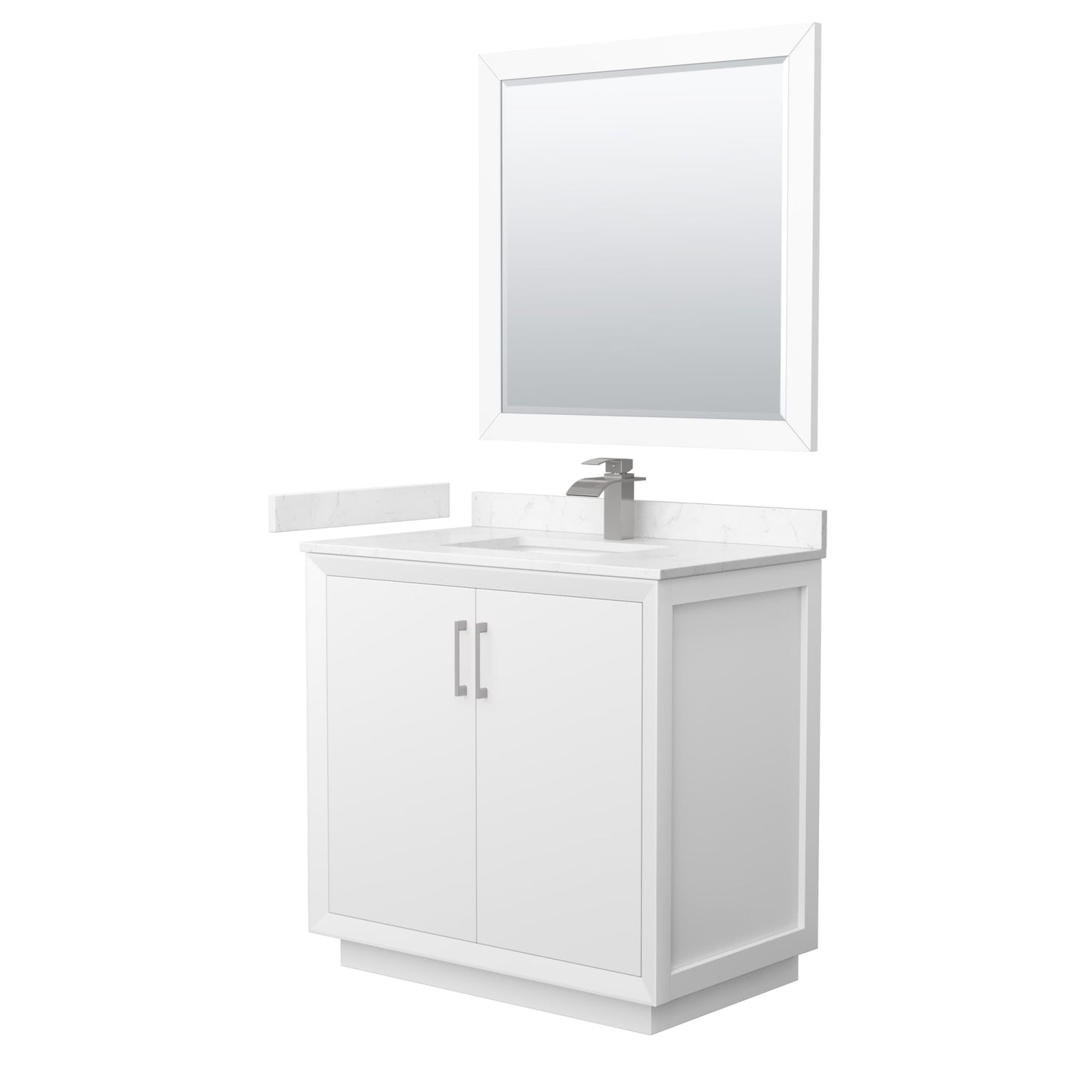 Strada Bathroom Vanity with Countertop 36 inch Single Sink Single hole Faucet Setup
