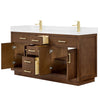 Custom image for Dark Oak with Brushed Gold Trim / Giotto Quartz / No Mirror