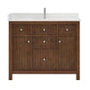 Custom image for Dark Walnut with Brushed Nickel Trim / Giotto Quartz / No Mirror