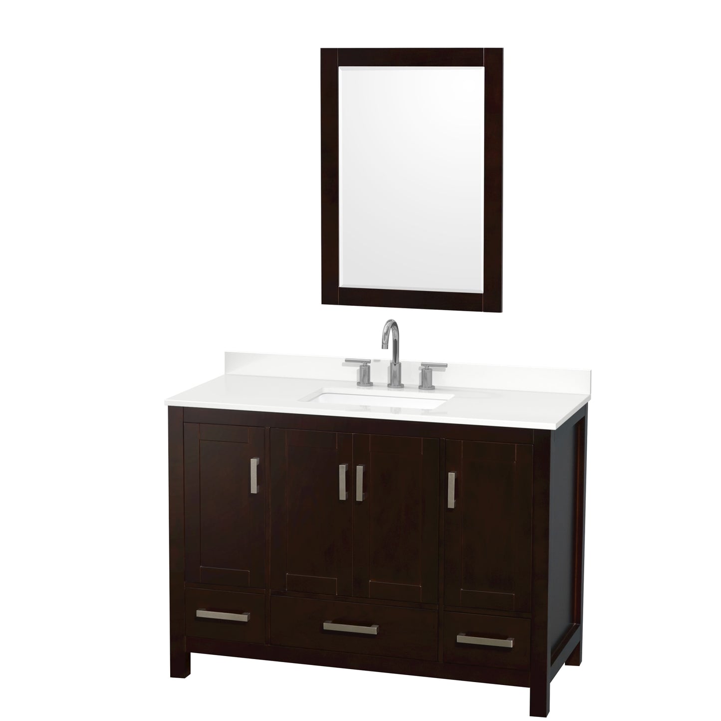 Sheffield Bathroom Vanity with Countertop 48 inch Single Sink 3-hole Faucet Setup