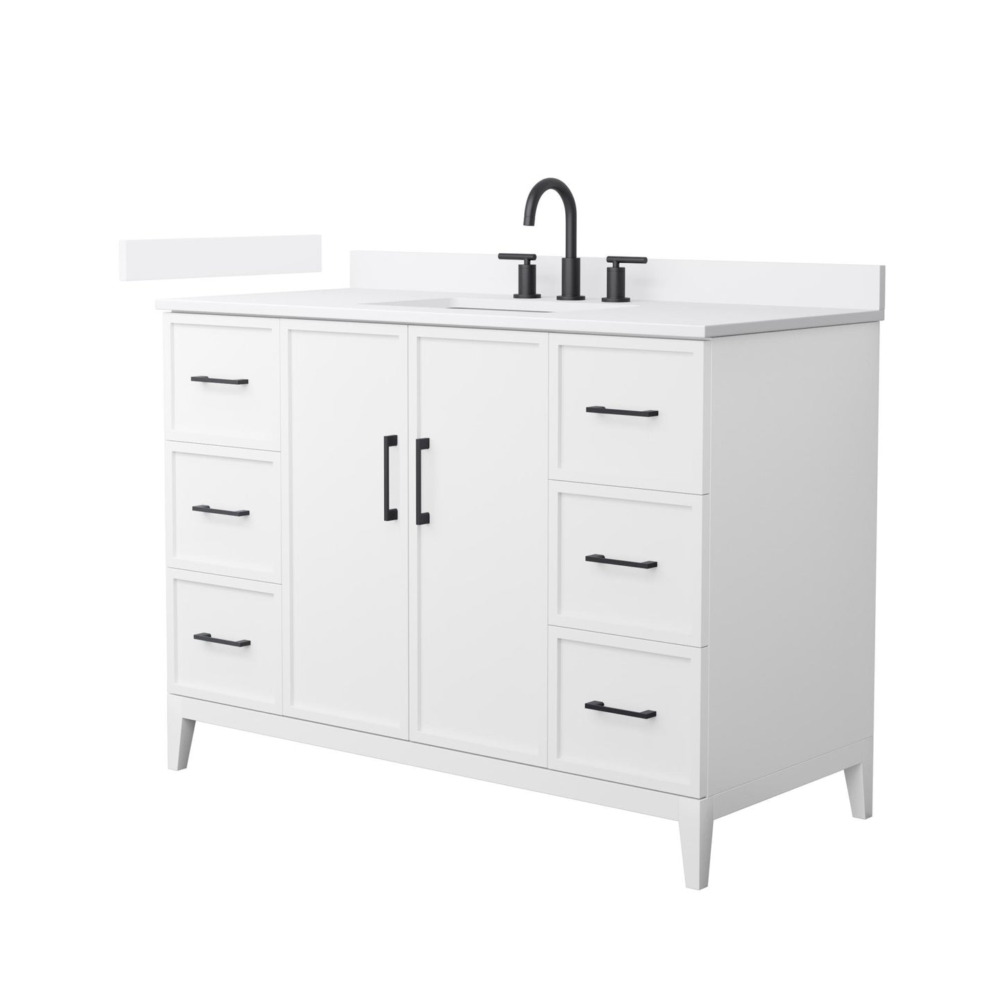 Elan Bathroom Vanity with Countertop 48 inch Single Sink 3-hole Faucet Setup
