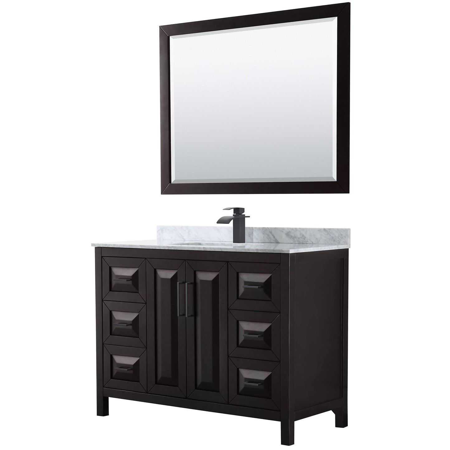 Daria Bathroom Vanity with Countertop 48 inch Single Sink Single hole Faucet Setup