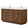 Custom image for Dark Oak with Brushed Gold Trim / Carrara Cultured Marble / No Mirror