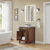 Custom image for Dark Walnut with Matte Black Trim / Carrara Cultured Marble / No Mirror