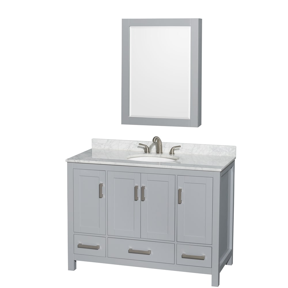 Sheffield Bathroom Vanity with Countertop 48 inch Single Sink 3-hole Faucet Setup