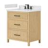 Custom image for Scandinavian Oak with Matte Black Trim / White Quartz / No Mirror