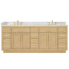 Custom image for Rift Oak with Brushed Gold Trim / Carrara Cultured Marble / No Mirror