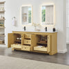 Custom image for Honey Oak with Matte Black Trim / White Quartz / No Mirror