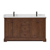 Custom image for Dark Walnut with Matte Black Trim / Carrara Cultured Marble / No Mirror