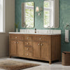 Custom image for Toasted Walnut with Brushed Nickel Trim / White Quartz / No Mirror