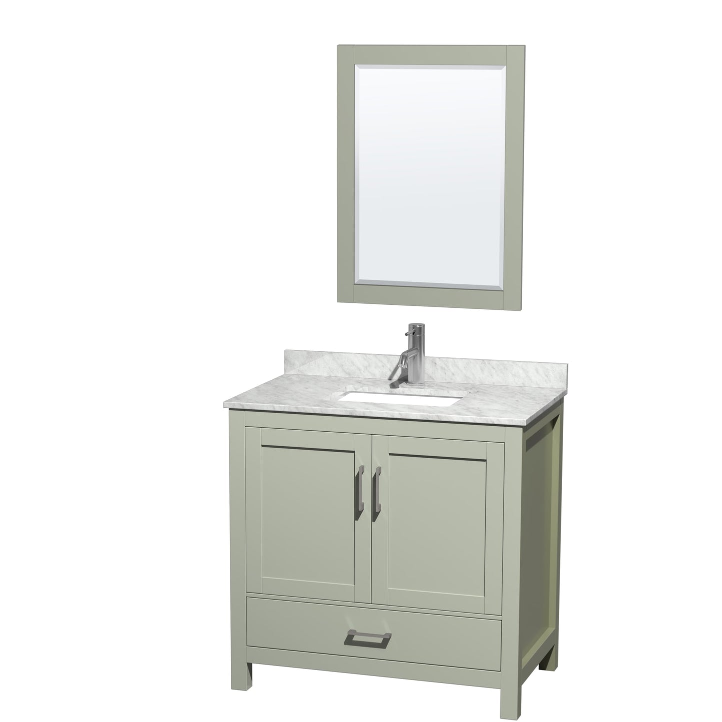 Sheffield Bathroom Vanity with Countertop 36 inch Single Sink Single hole Faucet Setup