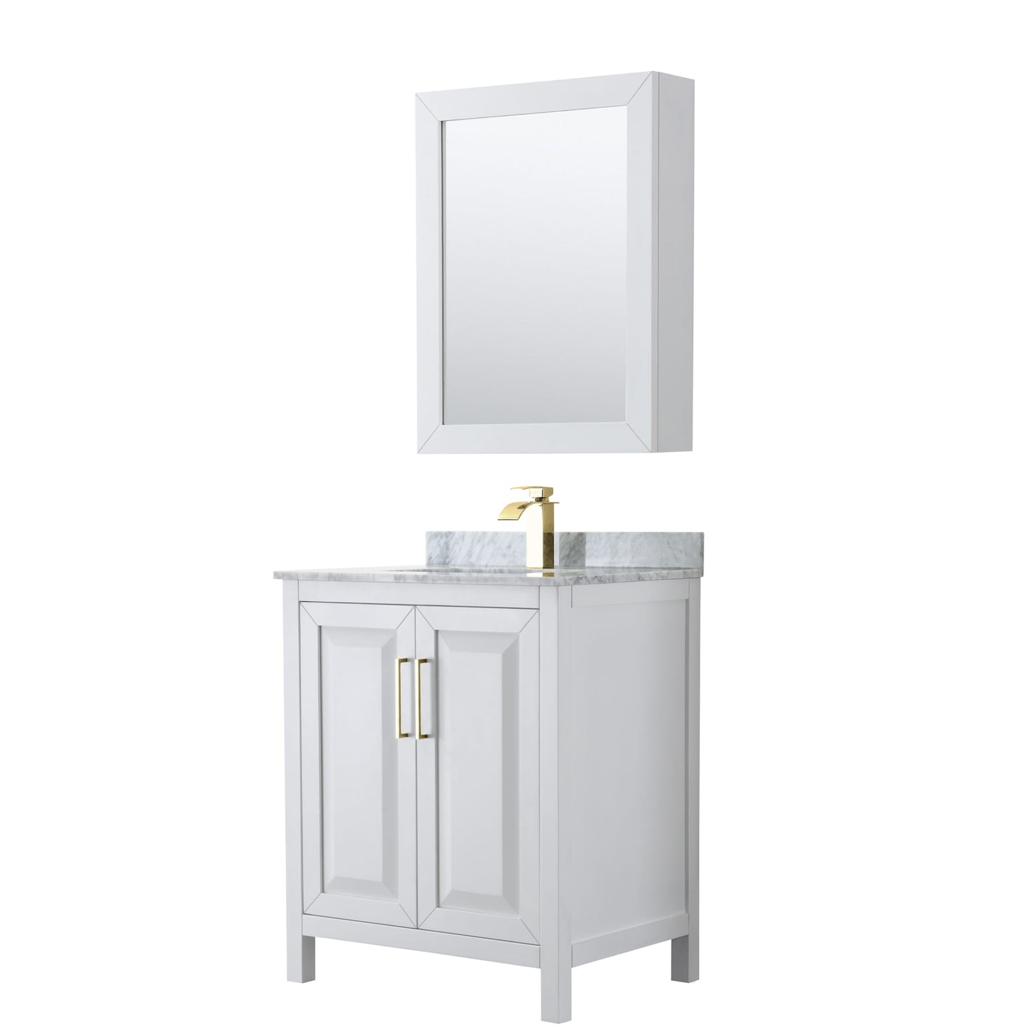Daria Bathroom Vanity with Countertop 30 inch Single Sink Single hole Faucet Setup
