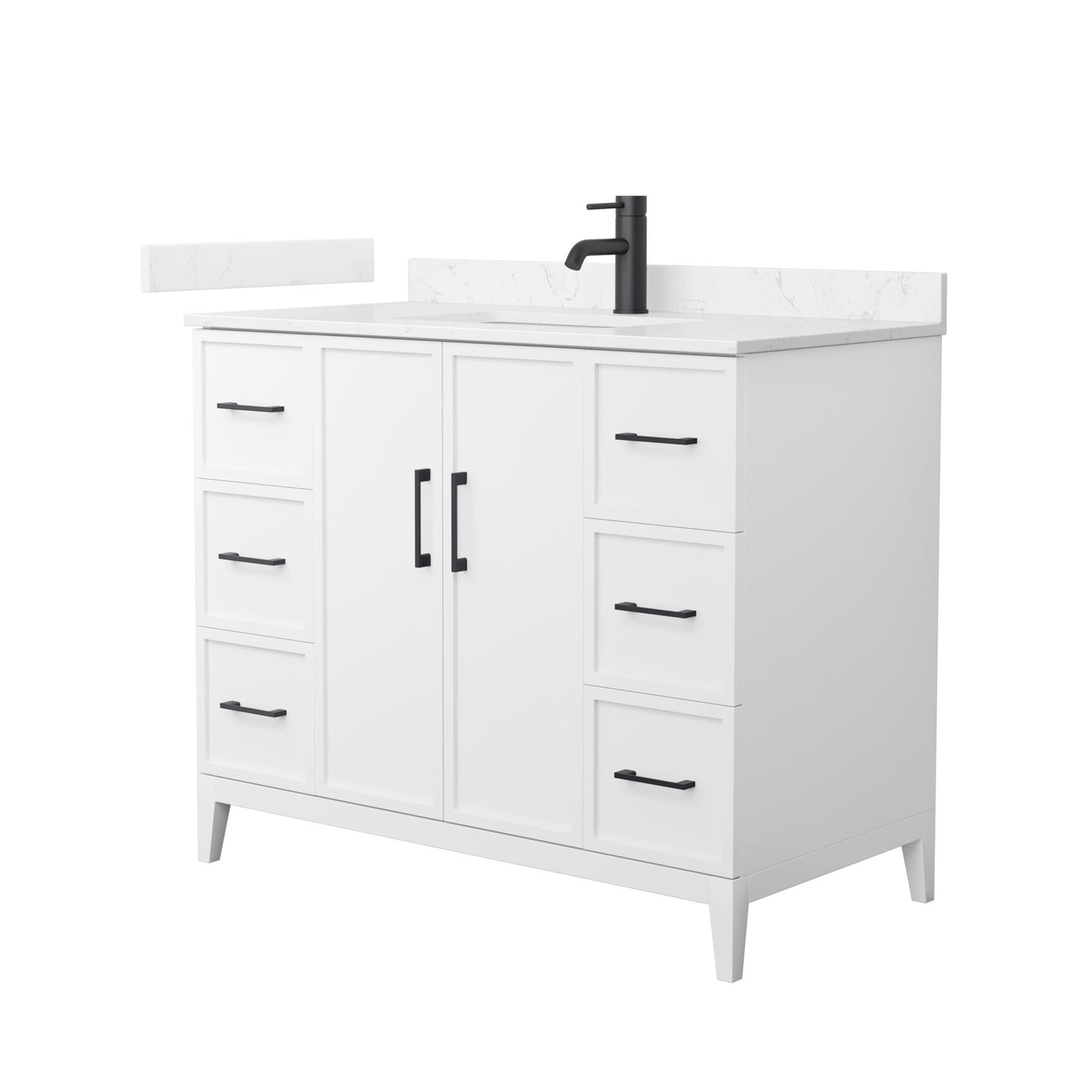 Elan Bathroom Vanity with Countertop 42 inch Single Sink Single hole Faucet Setup