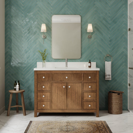 Rian Bathroom Vanity with Countertop 48 inch Single Sink Single hole Faucet Setup