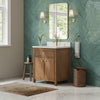 Custom image for Toasted Walnut with Satin Bronze Trim / White Quartz / No Mirror