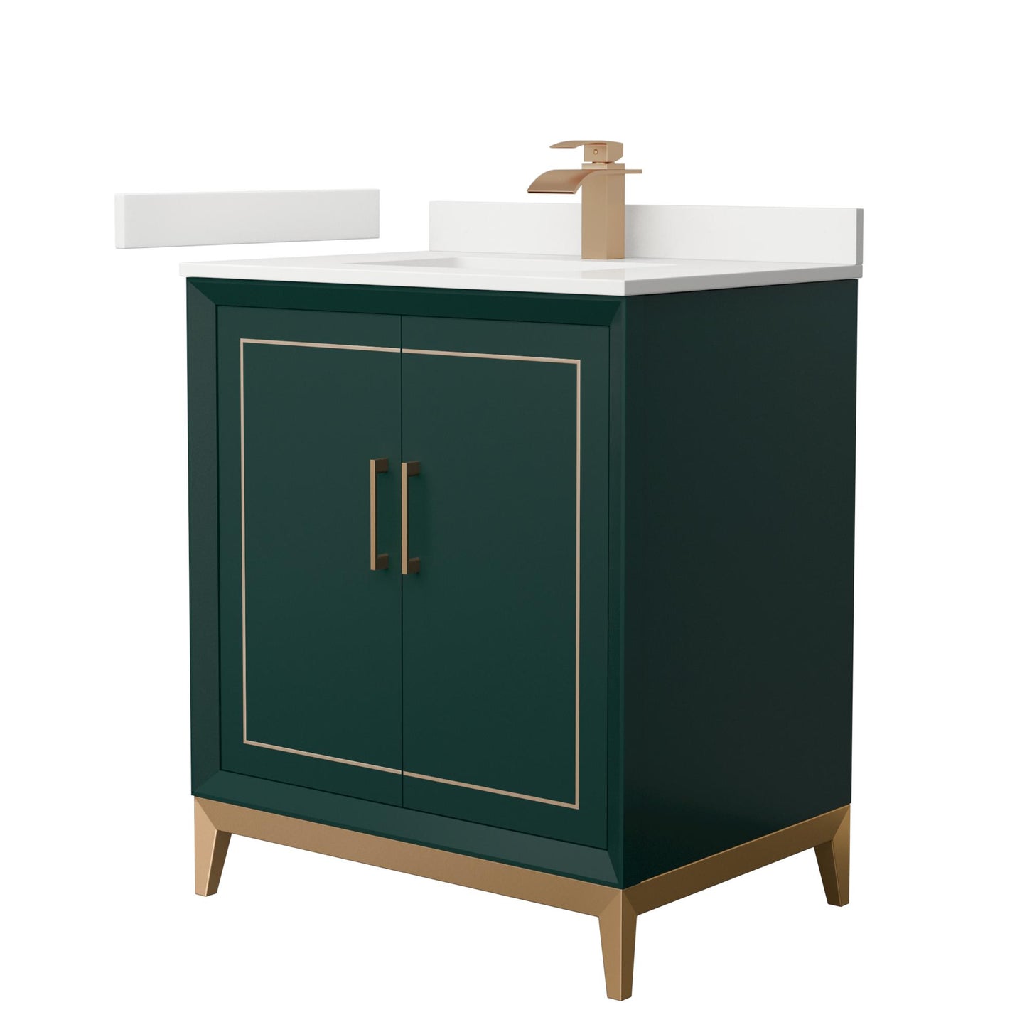 Marlena Bathroom Vanity with Countertop 30 inch Single Sink Single hole Faucet Setup