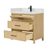 Custom image for Scandinavian Oak with Matte Black Trim / White Quartz / No Mirror