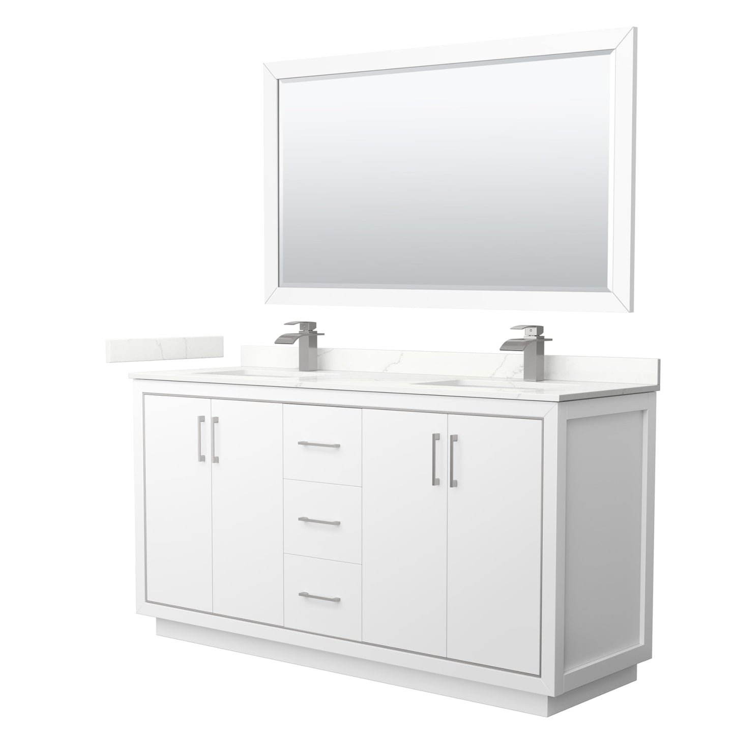 Icon Bathroom Vanity with Countertop 66 inch Double Sink Single hole Faucet Setup